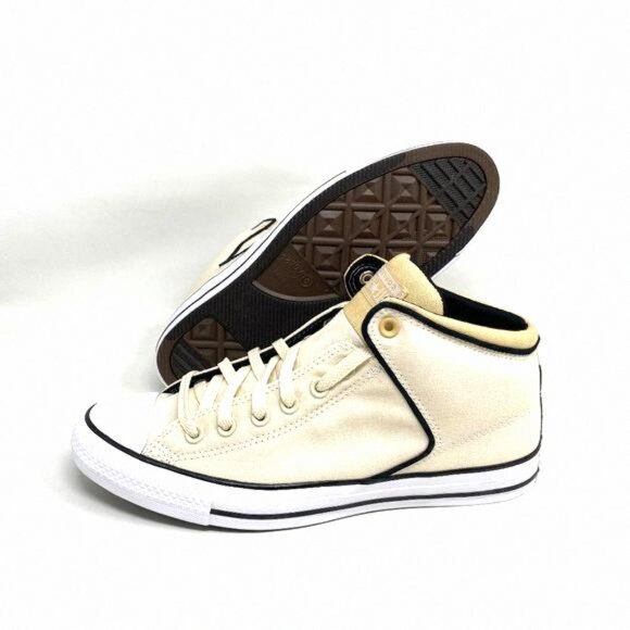 Converse Shoes Womens Ctas High Street MID Natural 170935F Canvas Beige Ivory - Picture 2 of 11